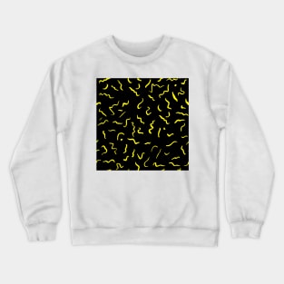 Artistic Squiggle Colorful Print Pattern Yellow Crewneck Sweatshirt